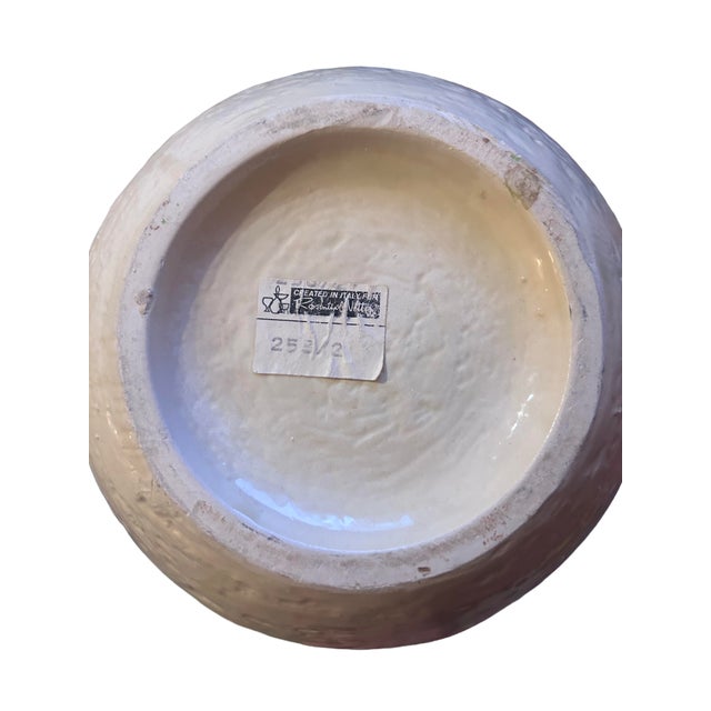 Ceramic 1960s Large Aldo Londi for Bitossi Textured Vase With Floral Motif For Sale - Image 7 of 7