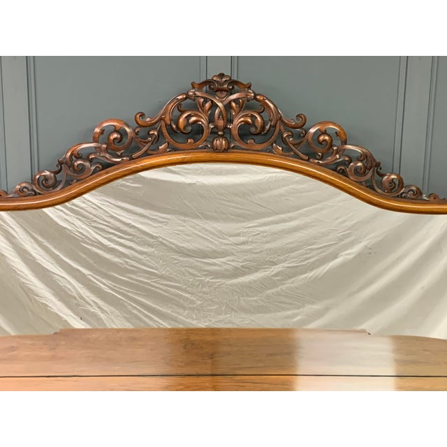 Large Victorian Burr Walnut Mirror with Chiffonier, 1855 For Sale - Image 3 of 18