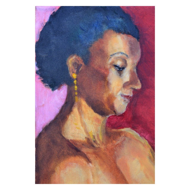 Impressionist Impressionist Patricia Emrich Gillfillan "Woman with Gold Earring" 1980 For Sale - Image 3 of 5