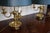 Empire Brass Bouillotte Lamps with Green Tole Shades, 1960s, Set of 2 For Sale - Image 3 of 11
