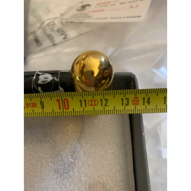 Set of 4 Handmade Black White Marble "Carrara" Italy, 1970 For Sale - Image 6 of 9