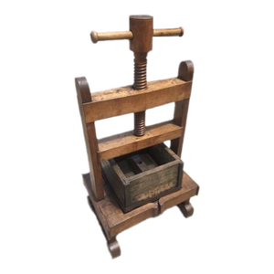Antique Sculptural Solid Wood Wine Press
