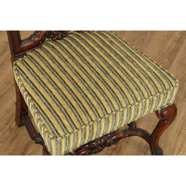 Wood 1940s Portuguese Rococo Style Carved Dining Side Chair For Sale - Image 7 of 13