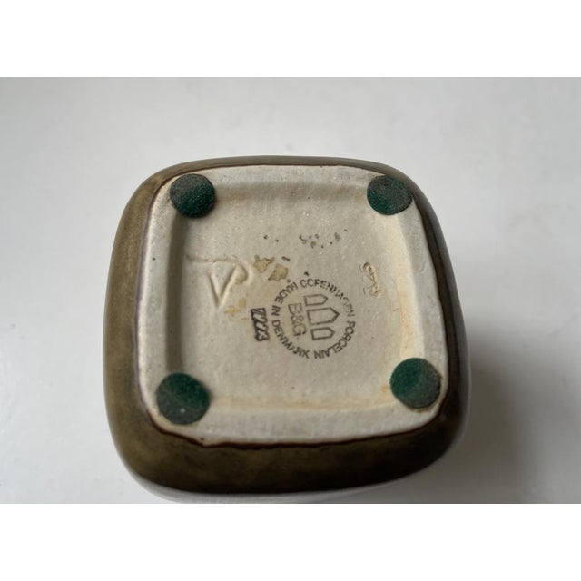 Vintage Stoneware Vase in Brown Glazes by Valdemar Petersen for Bing & Grondahl, 1960s For Sale - Image 9 of 11