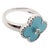 Contemporary Van Cleef & Arpels Alhambra 18k Gold Diamond Turquoise Ring Paper, size 4.75 For Sale - Image 3 of 9