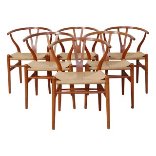Wishbone Chairs in Cherrywood by Hans Wegner, 2000s, Set of 6 For Sale