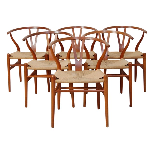 Wishbone Chairs in Cherrywood by Hans Wegner, 2000s, Set of 6 For Sale