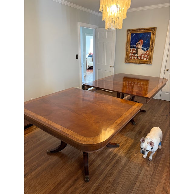 Traditional Large Double Pedestal Dining Table by Henredon For Sale - Image 3 of 10