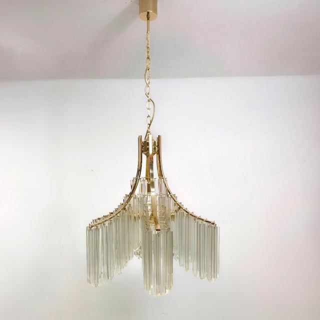 Venini Mid-Century Murano Glass Waterfall Chandelier from Venini, 1970s For Sale - Image 4 of 9