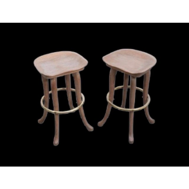 Marge Carson Hollywood Regency Elephant Bar Cart With Matching Bar Stools, 3 Pieces For Sale In Miami - Image 6 of 11