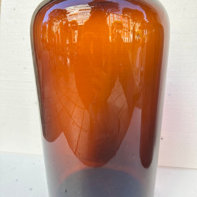 Apothecary Jars in Amber Glass, Spain, 1940s, Set of 2 For Sale - Image 13 of 18