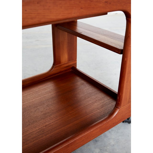 Mid-Cenntury C-Shaped Bar Trolley in Teak by K.T. Møbler, 1960s For Sale - Image 13 of 14