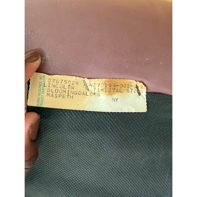 1980s Burris Industries Postmodern Clam Shell Leather Lounge Chairs, Pair For Sale - Image 10 of 11