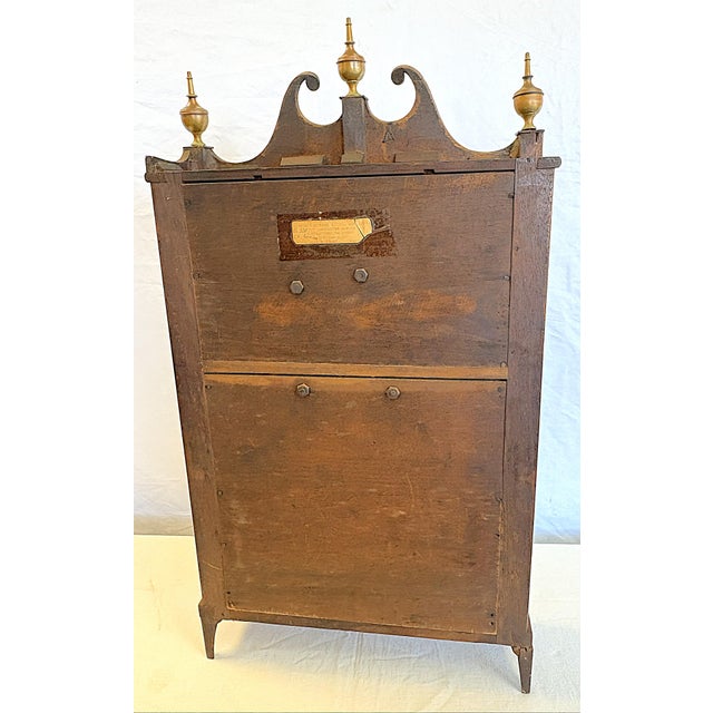 Brown Antique 1800's Riley Whiting Eight Day Mantel Clock With Reverse Painted Glass Door For Sale - Image 8 of 18