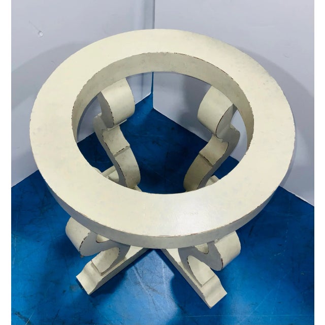 Transitional Baker Distressed Finished Wood Dining Table Base For Sale - Image 3 of 6