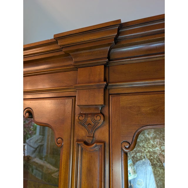 Wood Vintage 1960's John Widdicomb Custom Mediterranean Style China Cabinet For Sale - Image 7 of 12