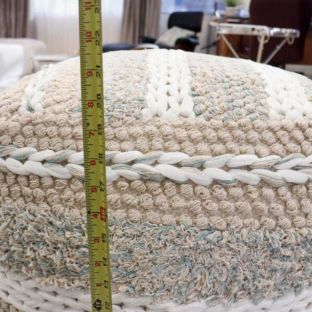 2020s Pasargad Home Grandcanyon Cotton Braided Pouf For Sale - Image 5 of 11