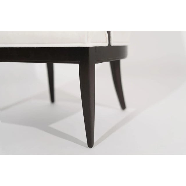 Highback Accent Chair in Ivory Mohair, Circa 1950s For Sale - Image 12 of 13