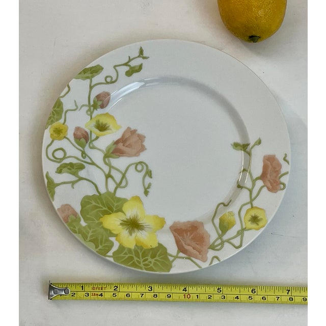 Fitz and Floyd Vintage Fitz and Floyd Nasturtium Porcelain Plates - Pair For Sale - Image 4 of 5