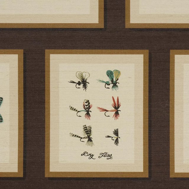 Contemporary Schumacher Jamie's Trophies Sisal Wallpaper In Charcoal For Sale - Image 3 of 6