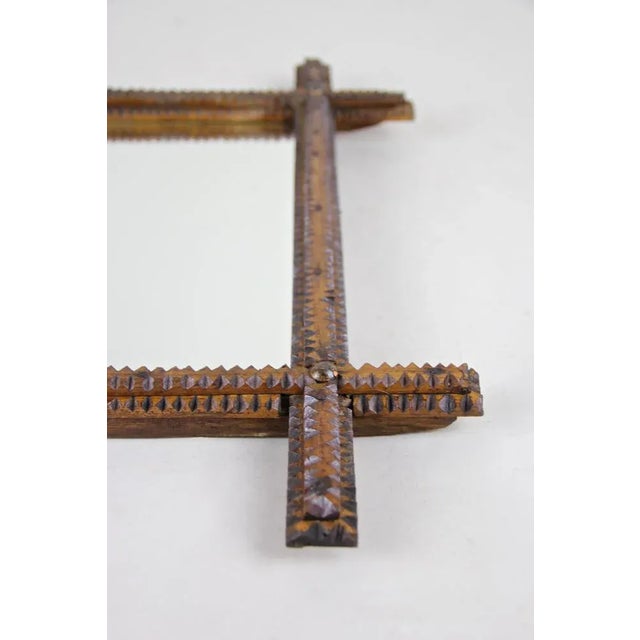 Austrian Hand-Carved Tramp Art Wall Mirror, 1870 For Sale - Image 9 of 13