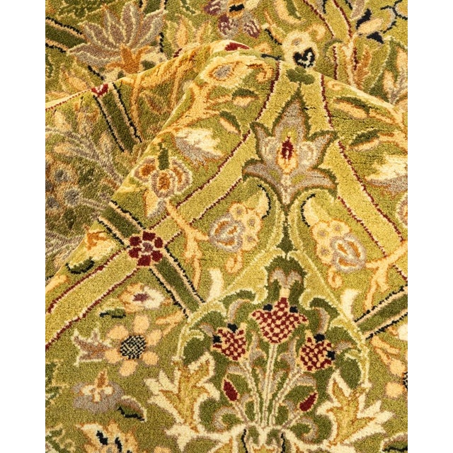 Textile Mogul, One-of-a-Kind Hand-Knotted Area Rug in Green, 6' 1" x 9' 1" For Sale - Image 7 of 8