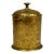 Vintage Brass Indian Etched Floral Lidded Jar For Sale