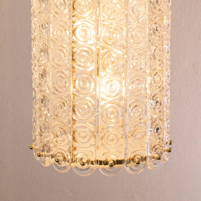 Italian Pendant in Murano Crystal Glass with Circles Textures, 1990s For Sale - Image 10 of 12