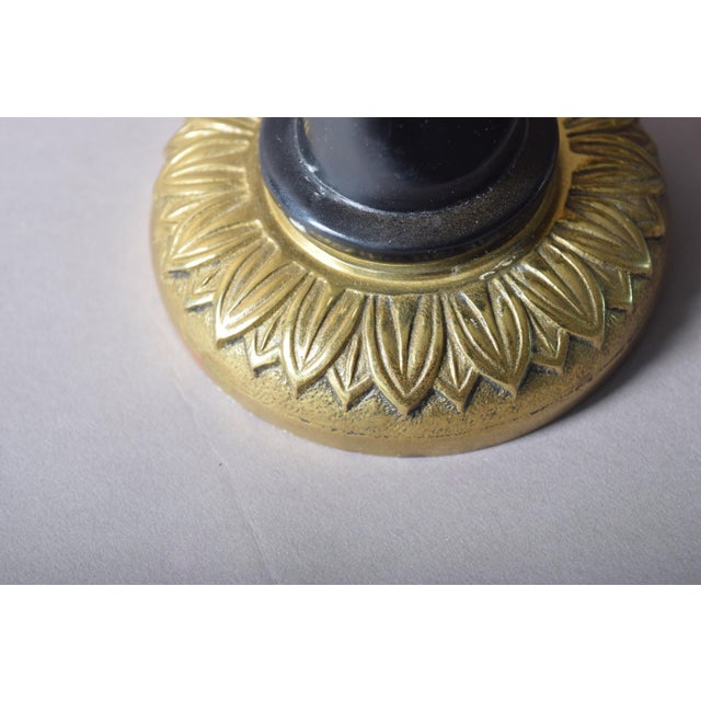 Art Deco Brass Fist and Torch Wall Sconces, 1930s, Set of 2 For Sale - Image 6 of 7