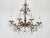 Vintage 6 Arm 6 Light Dark Patina Swanky Brass Cut Lead Glass Crystal Chandelier For Sale - Image 11 of 12