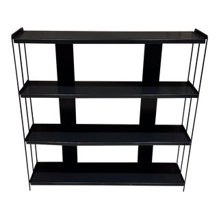 1990s Industrial Modern Metal Bookcase Tiered Shelving Unit For Sale