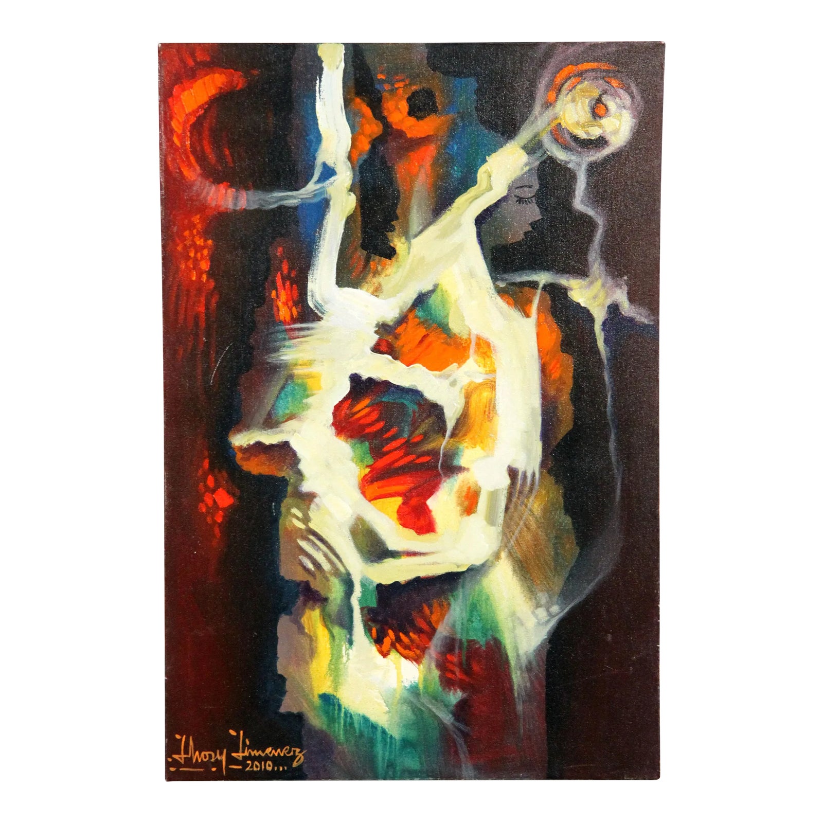 Contemporary Figurative Abstract Modern Acrylic on Canvas Painting by Jhosy Jimenez