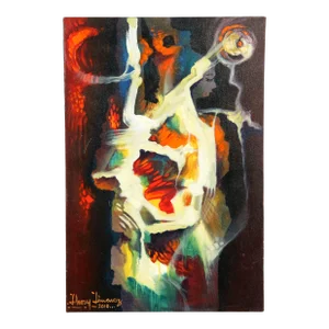 Contemporary Figurative Abstract Modern Acrylic on Canvas Painting by Jhosy Jimenez