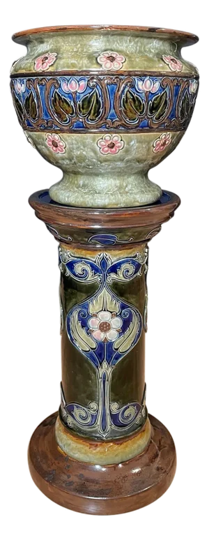 1920s Royal Doulton Jardinière on Stand