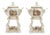 Antique German Porcelain Incense Burners, 1800s, Set of 2 For Sale