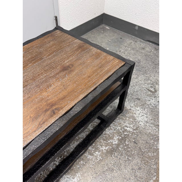 Wood Bassett Furniture Wood + Metal Tiered Coffee Table For Sale - Image 7 of 12