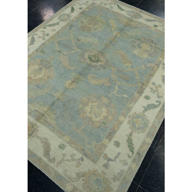 Turkish Turkish Oushak Rug 5' x 6'4" #17030 For Sale - Image 3 of 8