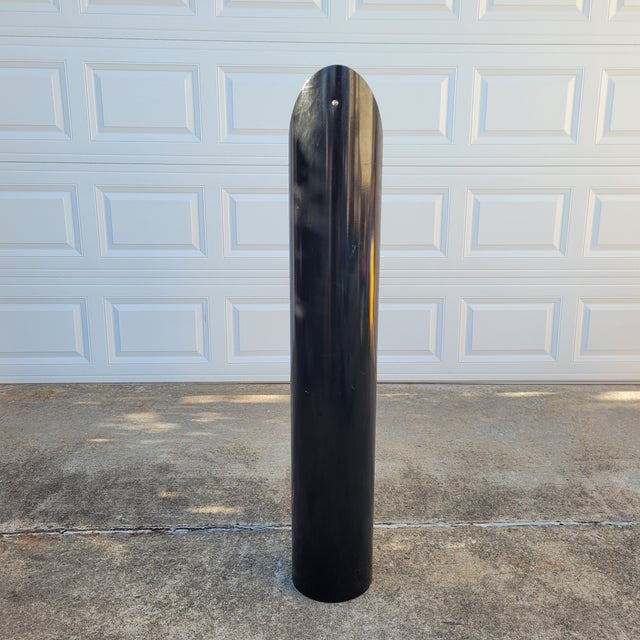 Glass 1980s Postmodern Lipstick Mirror, Black Fiberglass Freestanding Floor Mirror, Manner of Roger Lecal For Sale - Image 7 of 11