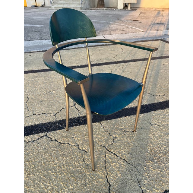 A Pair of Postmodern Accent Chairs in the Arrben Stiletto Chairs Style. Circa 1980s For Sale - Image 10 of 12