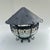 Circa 1920s-1940s Hand-Forged Wrought Iron Lantern With Blue Opalescent Art Glass Shade For Sale In Columbia, SC - Image 6 of 12