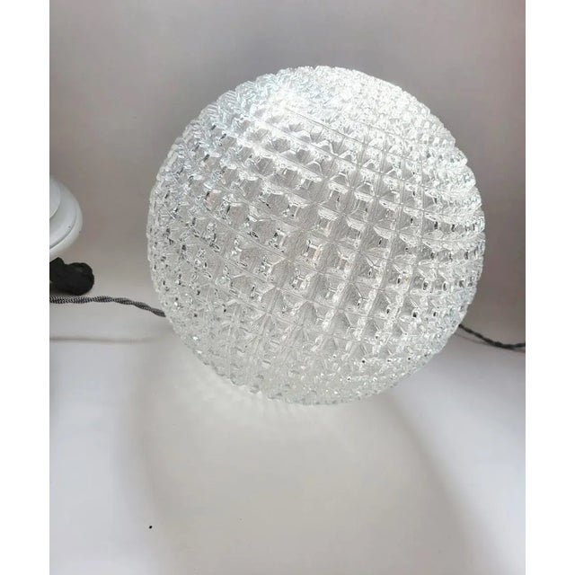 1950s Large Holophane Glass Globe Table Lamp For Sale - Image 9 of 13