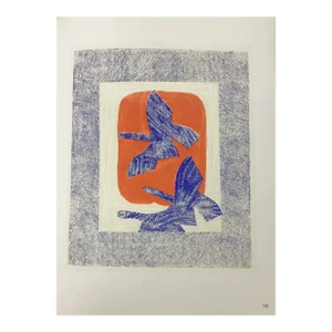 1963 Georges Braque Lithograph P149 Oiseau en Vol