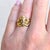 Metal Antique Art Nouveau Gargoyle Ring 18k Gold - Ruby Eyes & Diamond Mouth, Size 7.5 For Sale - Image 7 of 8