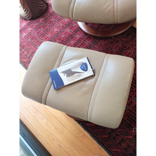 Ekornes Stressless Classic Wing Recliner & Ottoman For Sale - Image 9 of 10