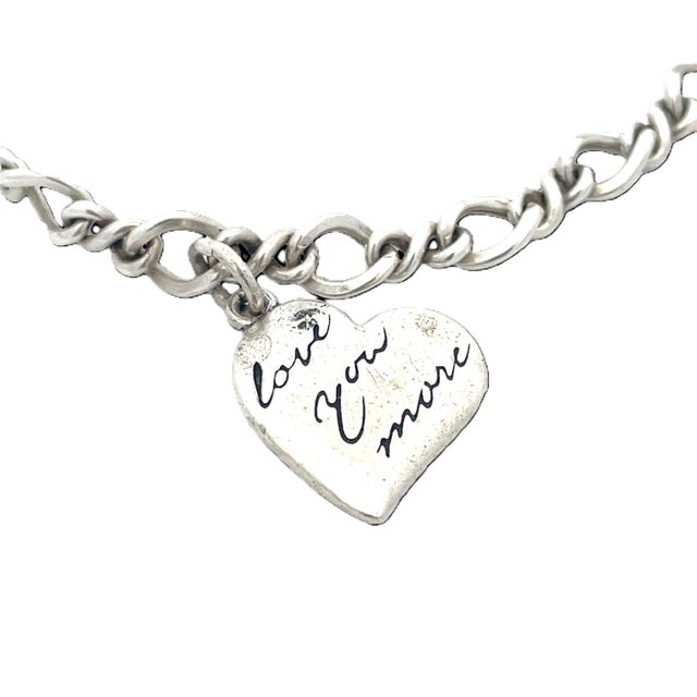 Modern Mid 20th Century James Avery Sterling Silver Heart Charm Bracelet For Sale - Image 3 of 7