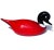 Late 20th Century Vintage Murano Red Black White Italian Art Glass Male Female Decoy Duck Bird Sculptures - A Pair For Sale - Image 5 of 9