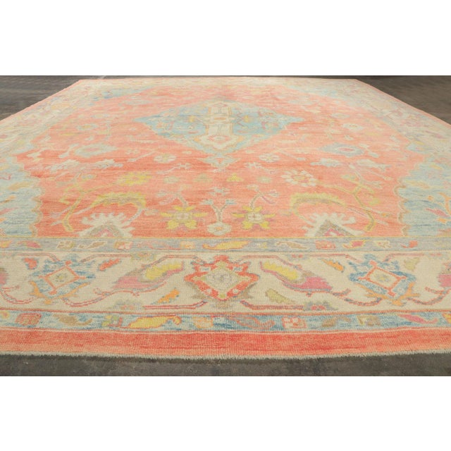 Textile Modern Style Turkish Oushak Rug, 12'10 X 15'08 For Sale - Image 7 of 9