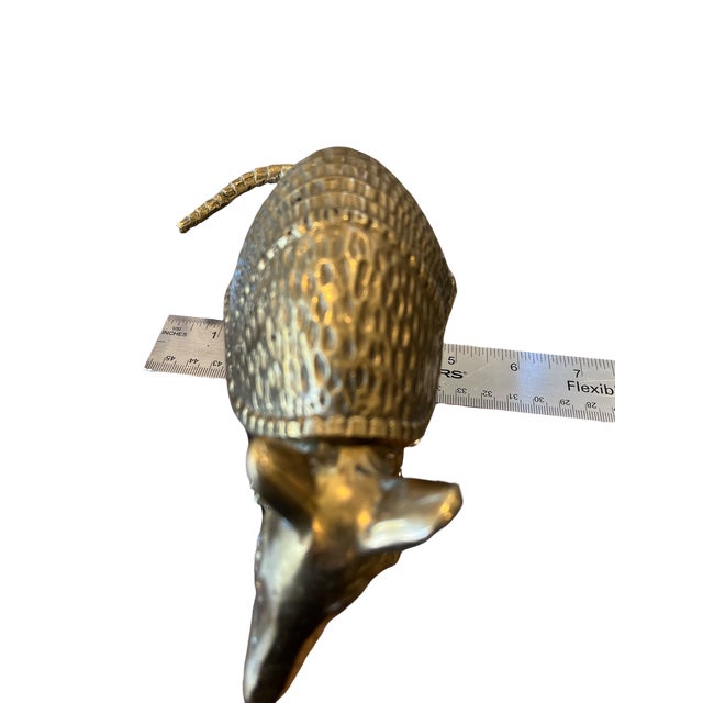 Brass Pair of Vintage Solid Brass Armadillo Sculptures — 1970s Hollywood Regency For Sale - Image 8 of 8