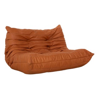 Togo 2-Seater Sofa in Brown Fabric by Michel Ducaroy for Ligne Roset For Sale
