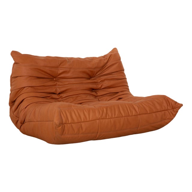 Togo 2-Seater Sofa in Brown Fabric by Michel Ducaroy for Ligne Roset For Sale